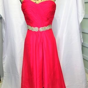 Hot Pink One Shoulder High-Low Prom Dress